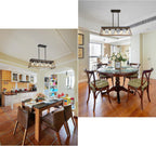 Rectangular Farmhouse Black Chandelier — 5-Light - View 3