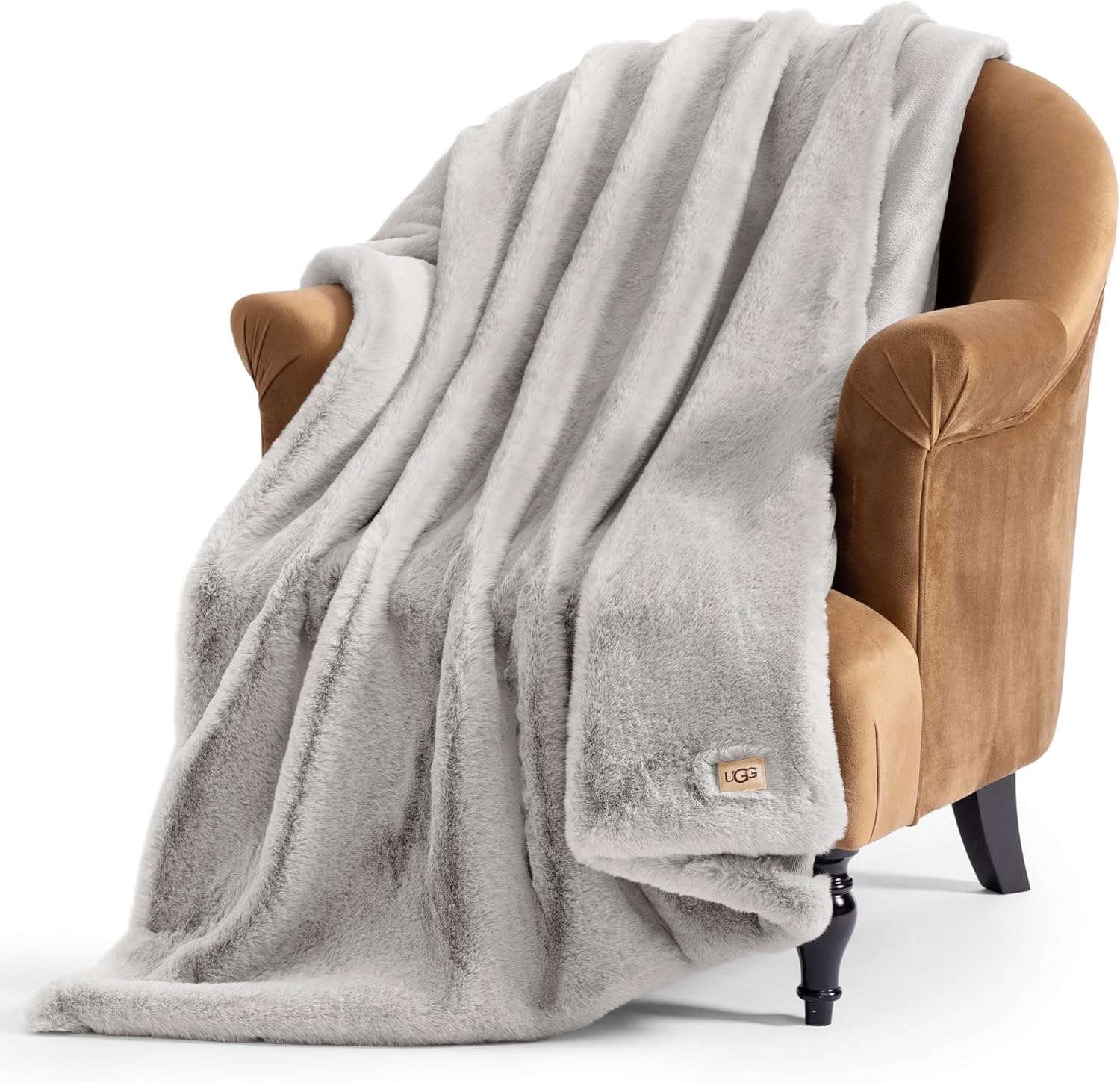 Luxe Blue Throw Pillow — Light Grey