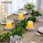 Farmhouse Wood Pillar Candle — 5.11" - View 6