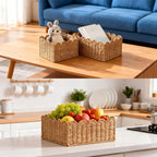 Boho Beige Woven Basket — 14" - View 8