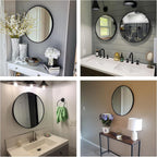 Round Farmhouse Black Wall Mirror — 24" - View 5