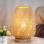 Dimmable Boho Wood Table Lamp