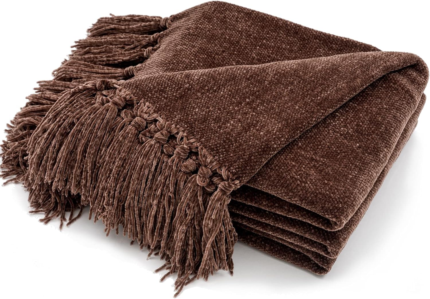 Chenille Boho Beige Throw Pillow — 50" — Brown