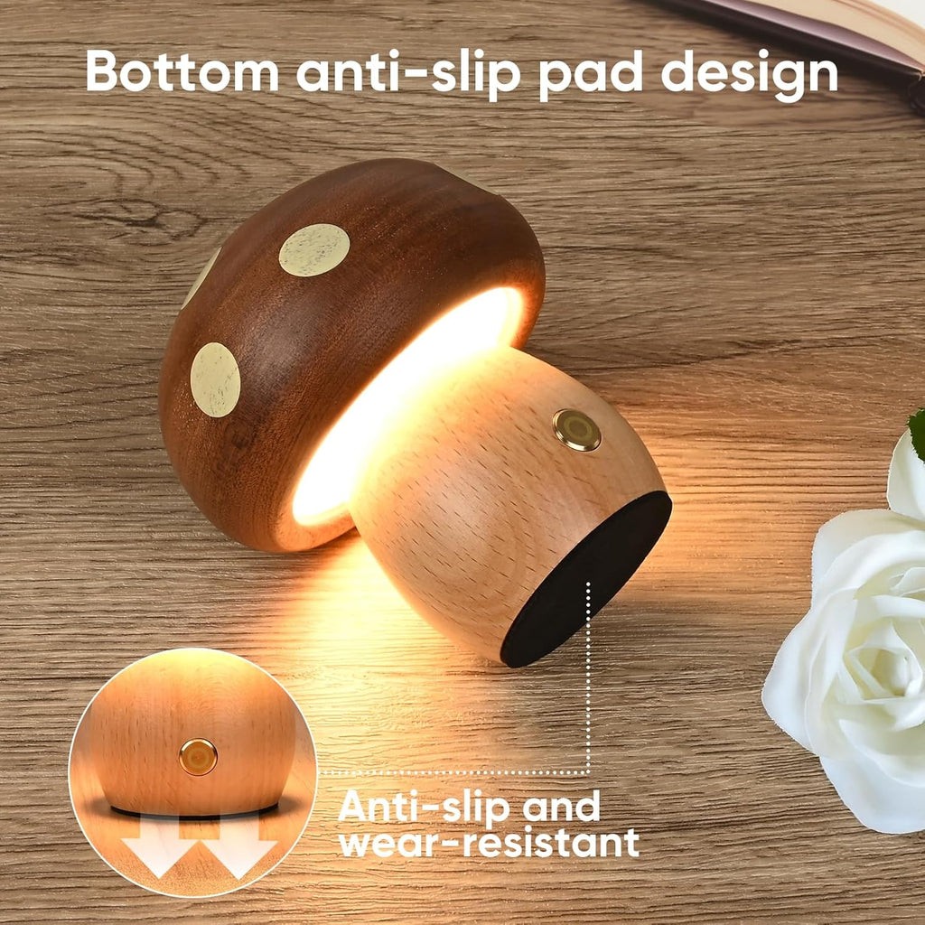 Cordless Wood Bedside Lamp - View 8