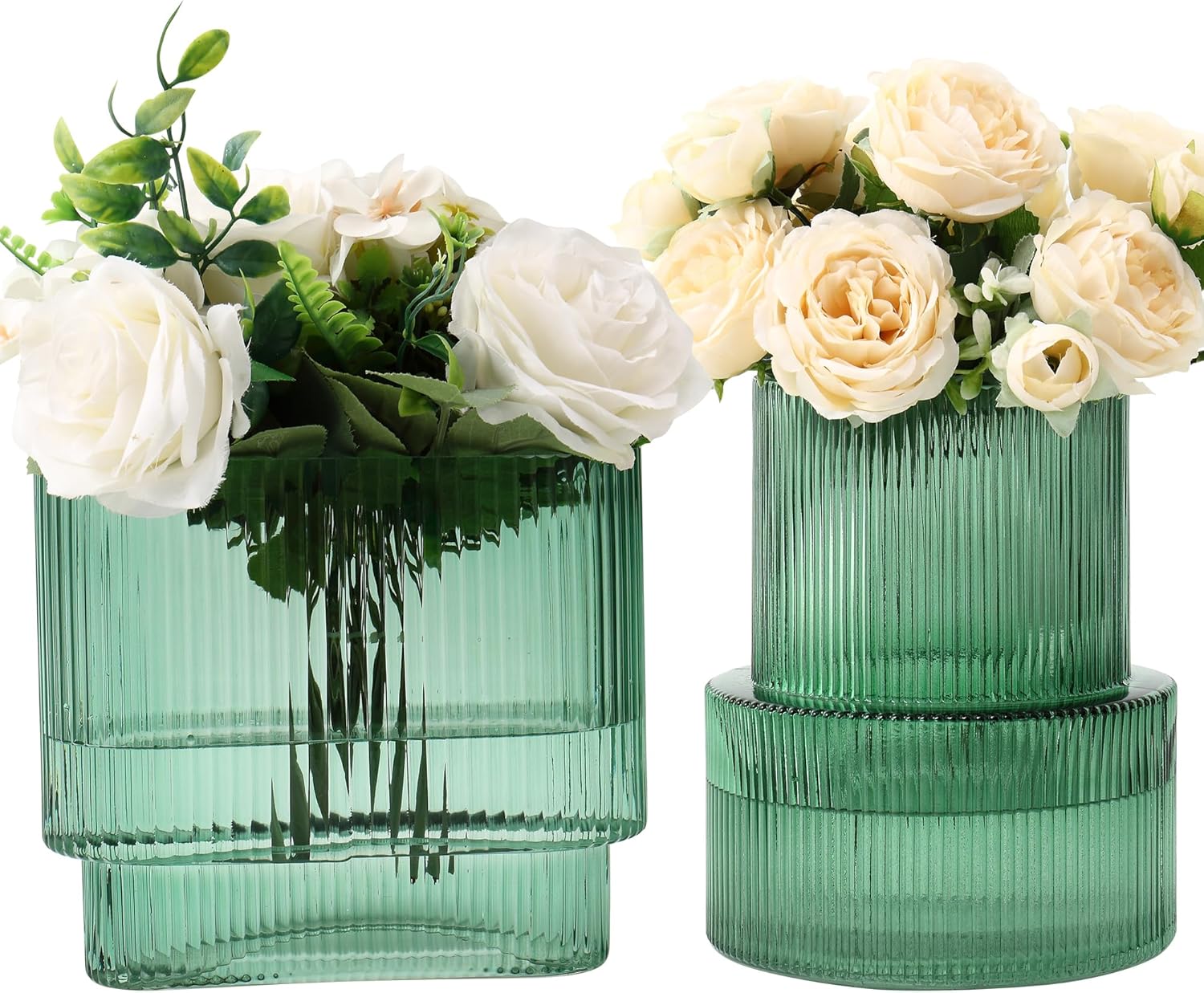 Modern Black Flower Vase — 5" — Green
