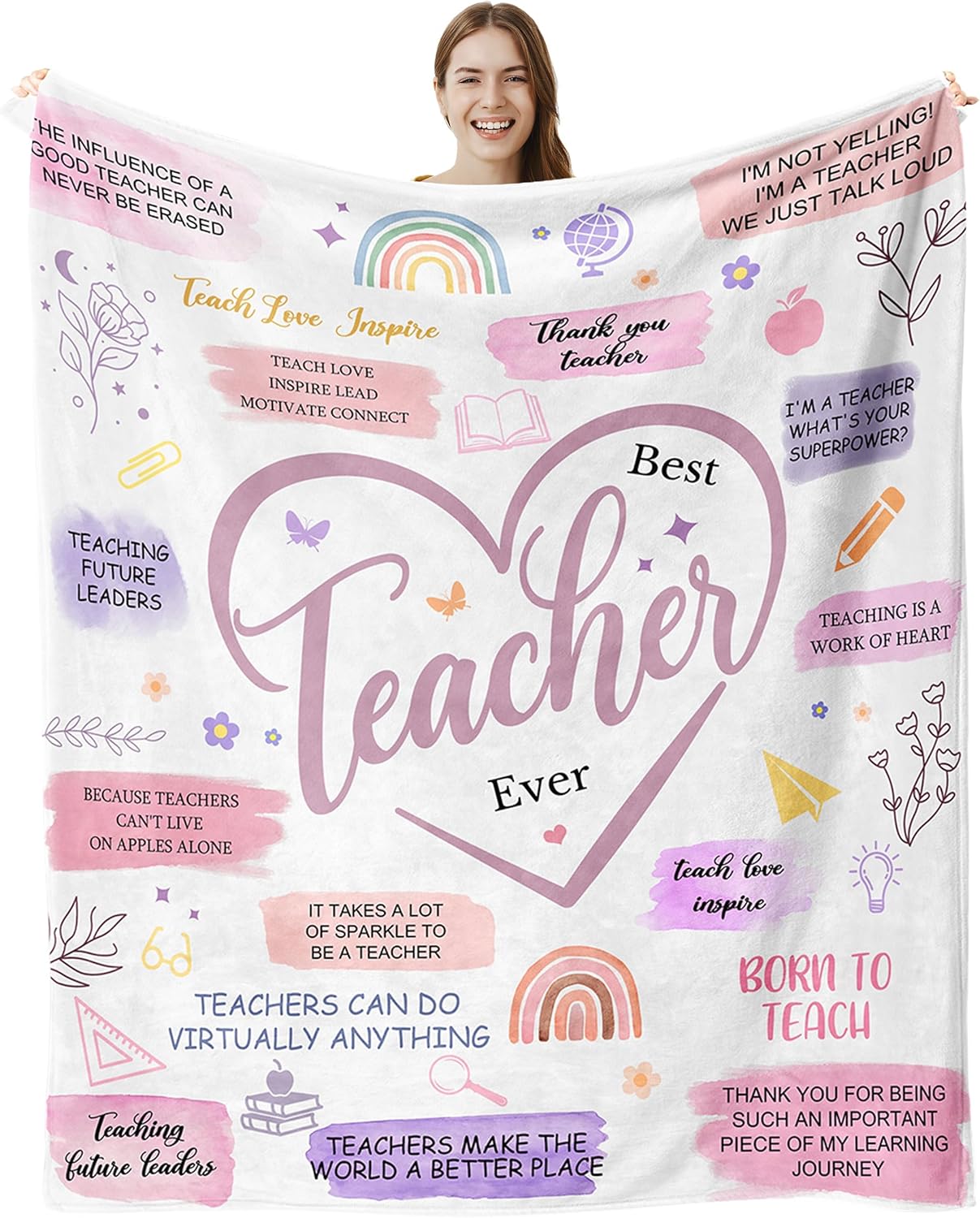 Pink Throw Pillow — 60" — Teacher Gifts