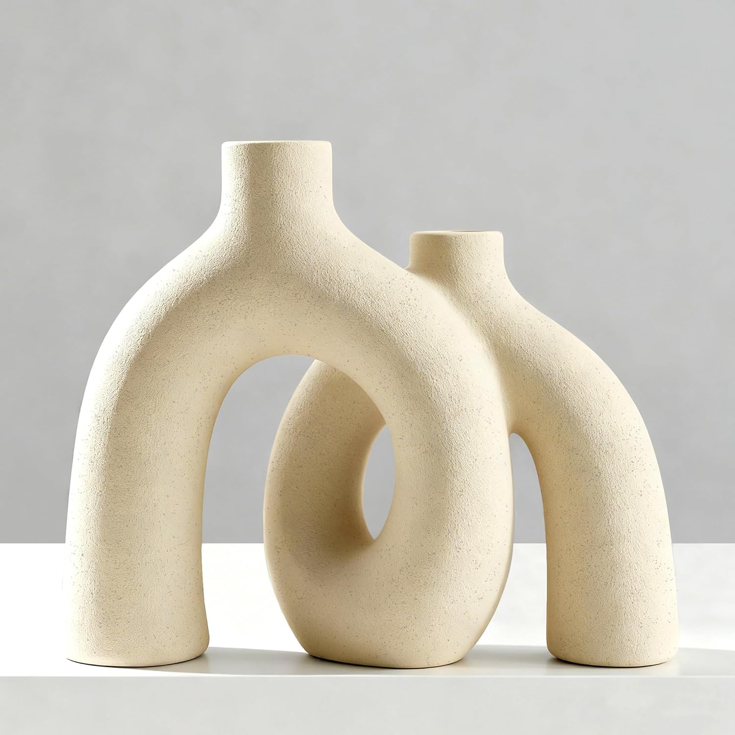 Boho Beige Decorative Vase — Beige