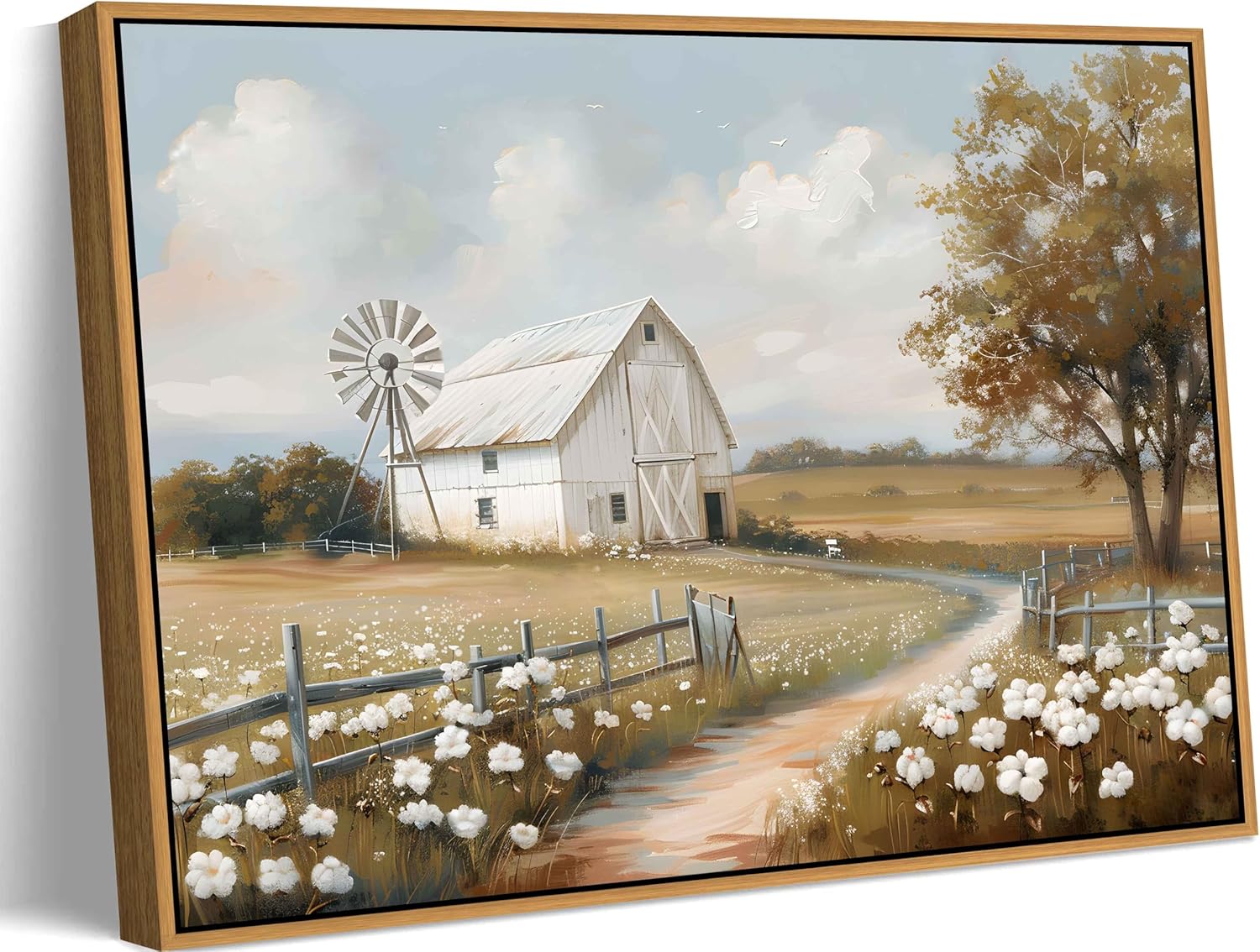 Framed Luxe Metal Canvas Wall Art — 11" — barn