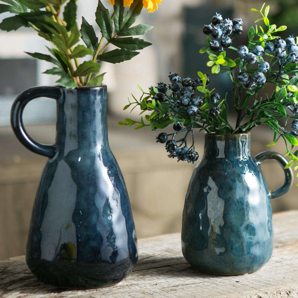 Farmhouse Black Vase Set — Set of 2