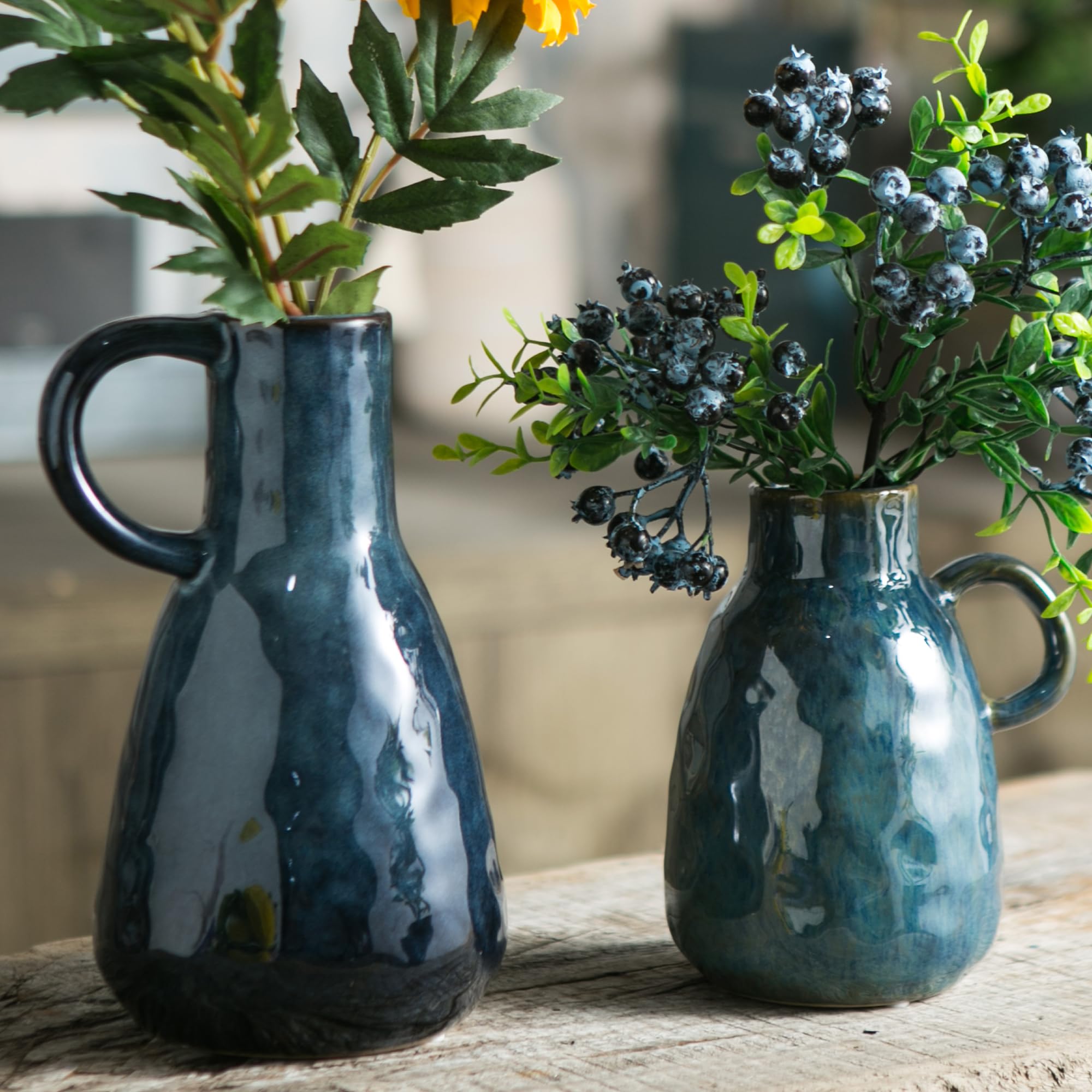 Farmhouse Black Vase Set — Set of 2