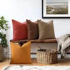 Velvet Boho Beige Throw Pillow Cover — 18" - View 2
