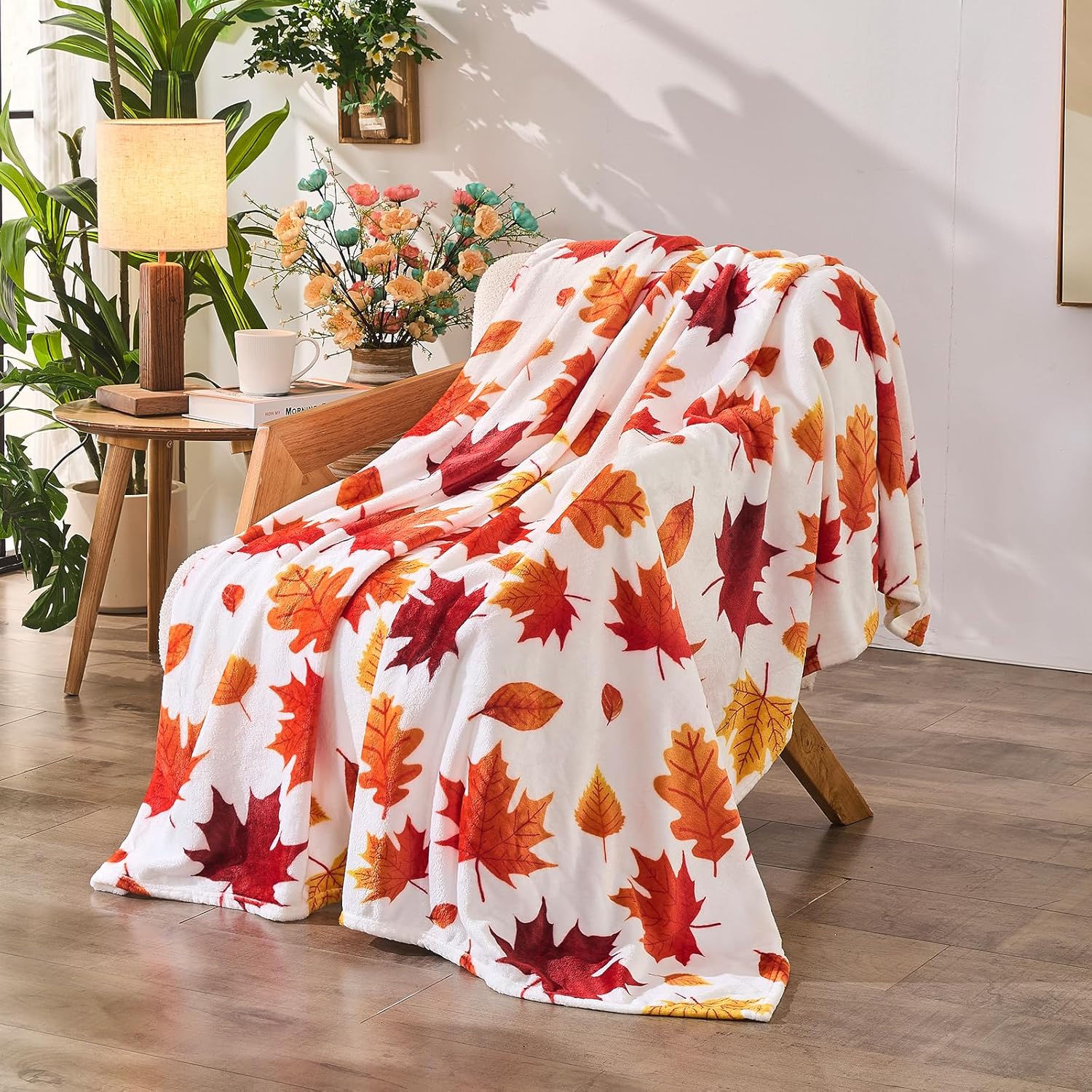 Beige Throw Pillow — 50" — Maple Leaf