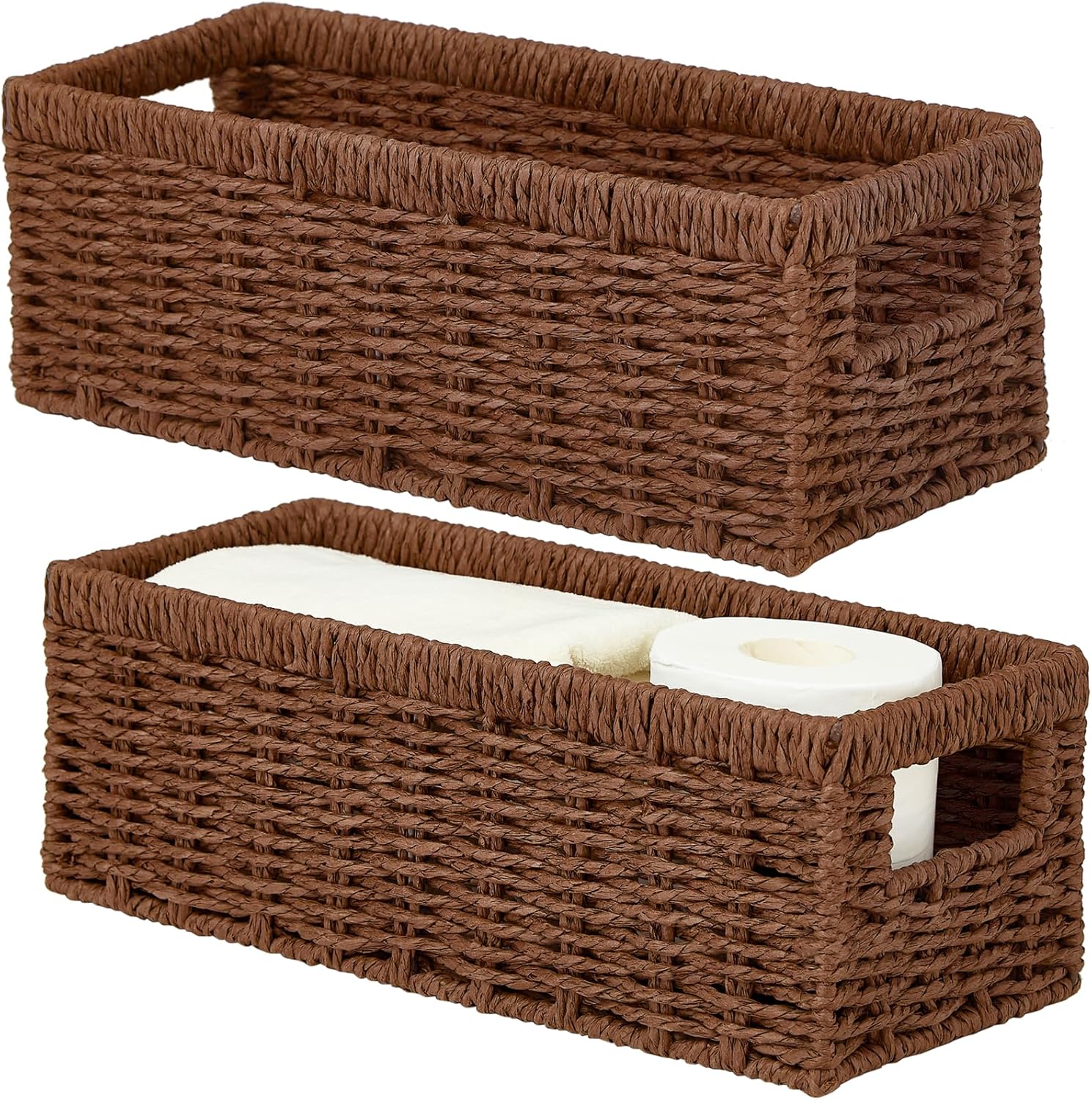 Beige Storage Basket — Paper Rope (Brown)