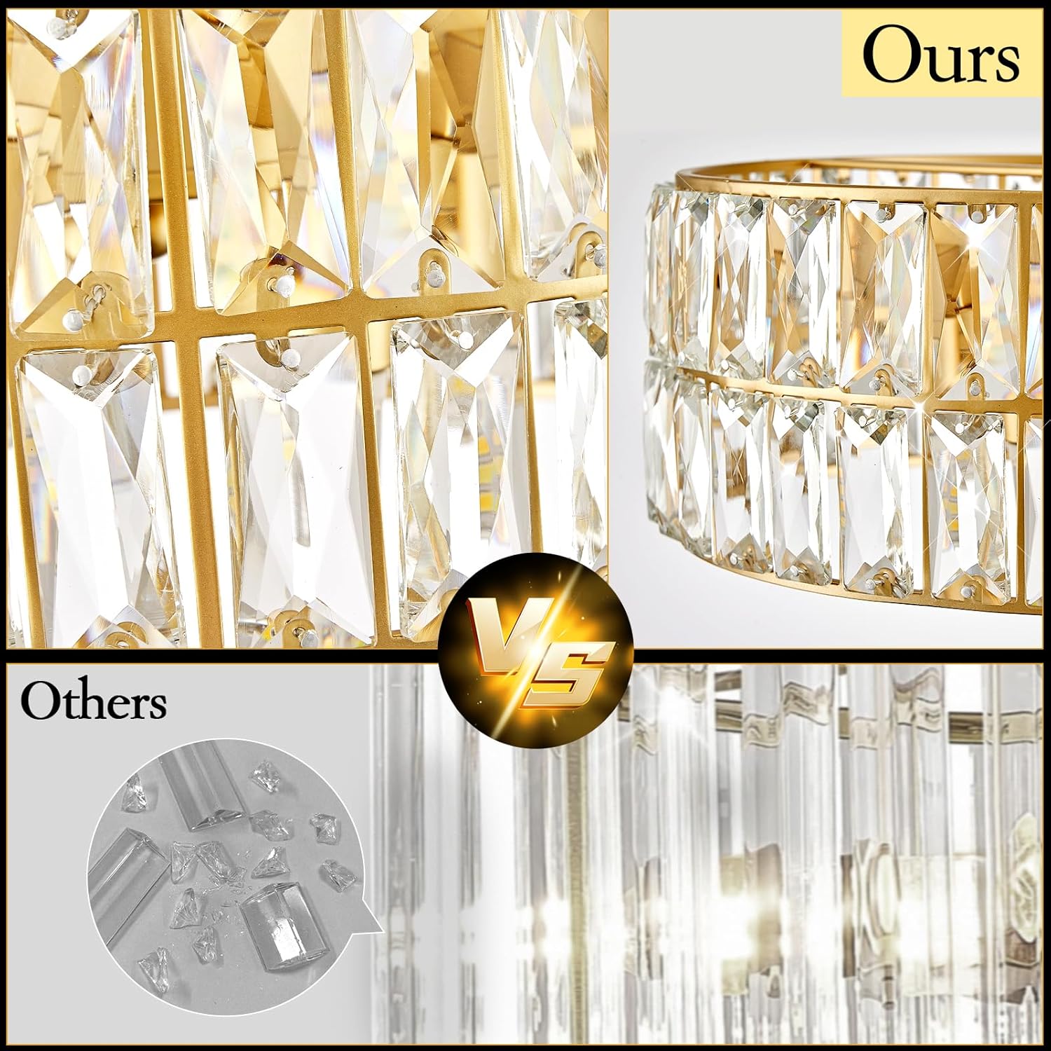 Luxe Black Chandelier — 4-Light - View 4