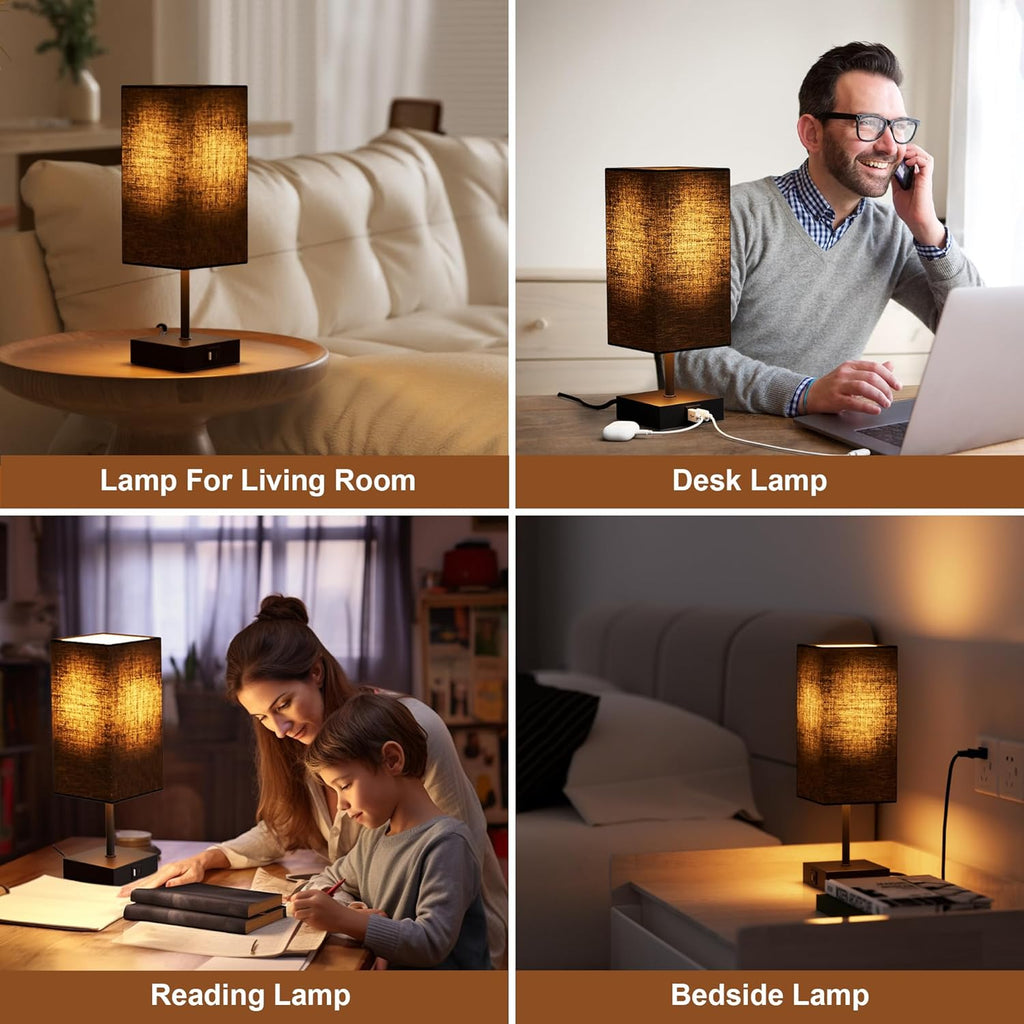 Dimmable Beige Bedside Lamp - View 6