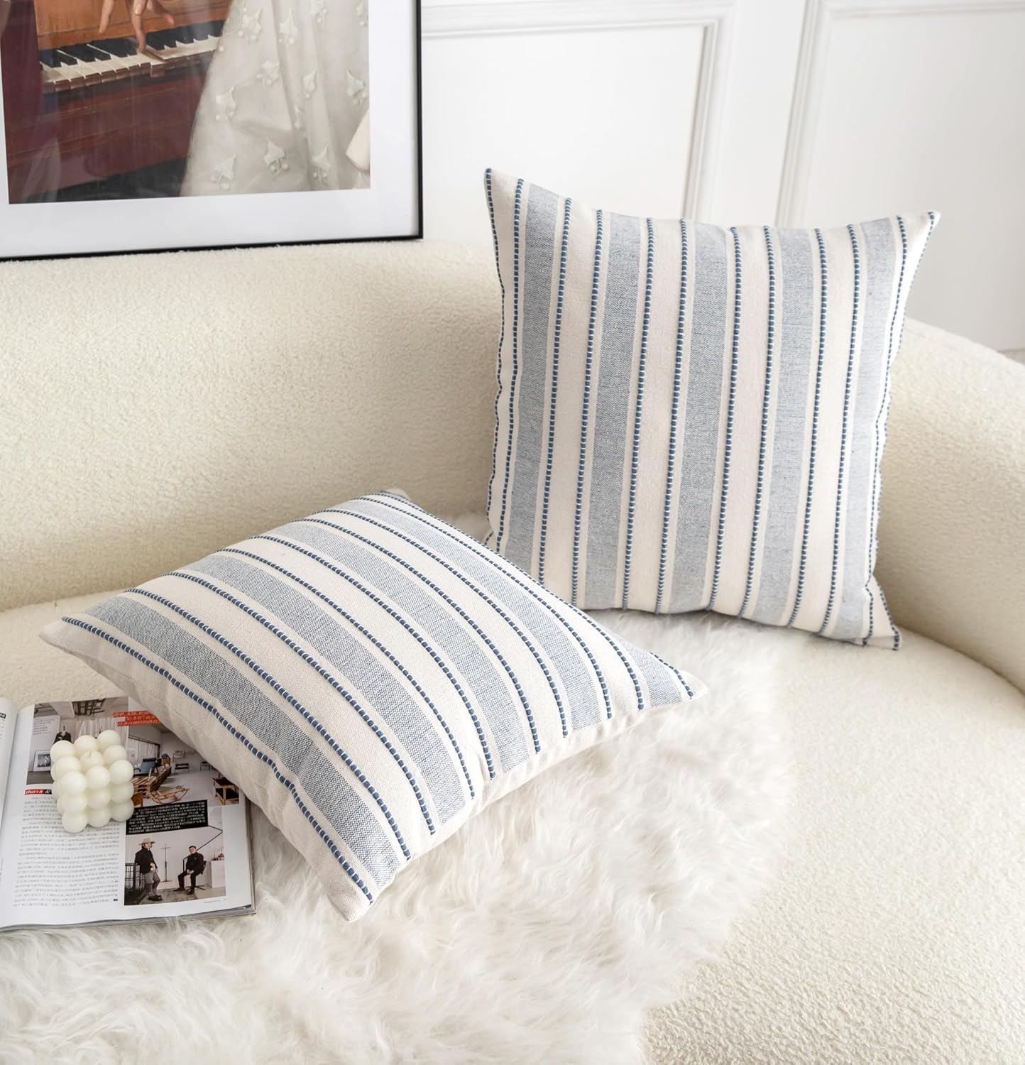Boho Beige Throw Pillow Cover — 18" - View 6