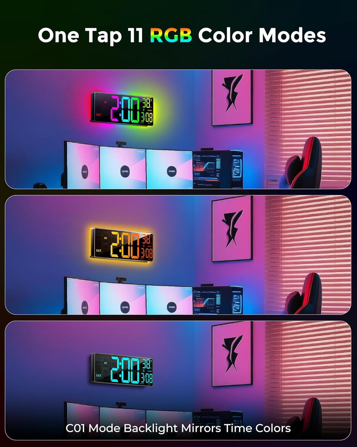 RGB Wall Clock — 16.5" - View 8