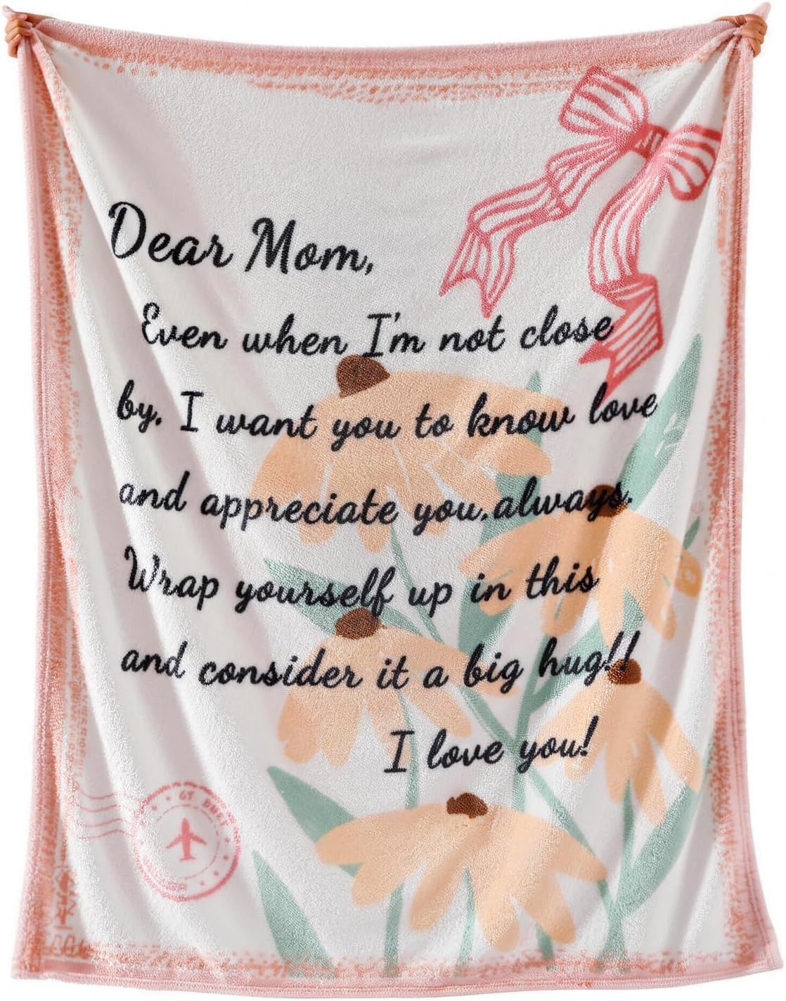 Beige Throw Pillow — 30" — Mom-floral