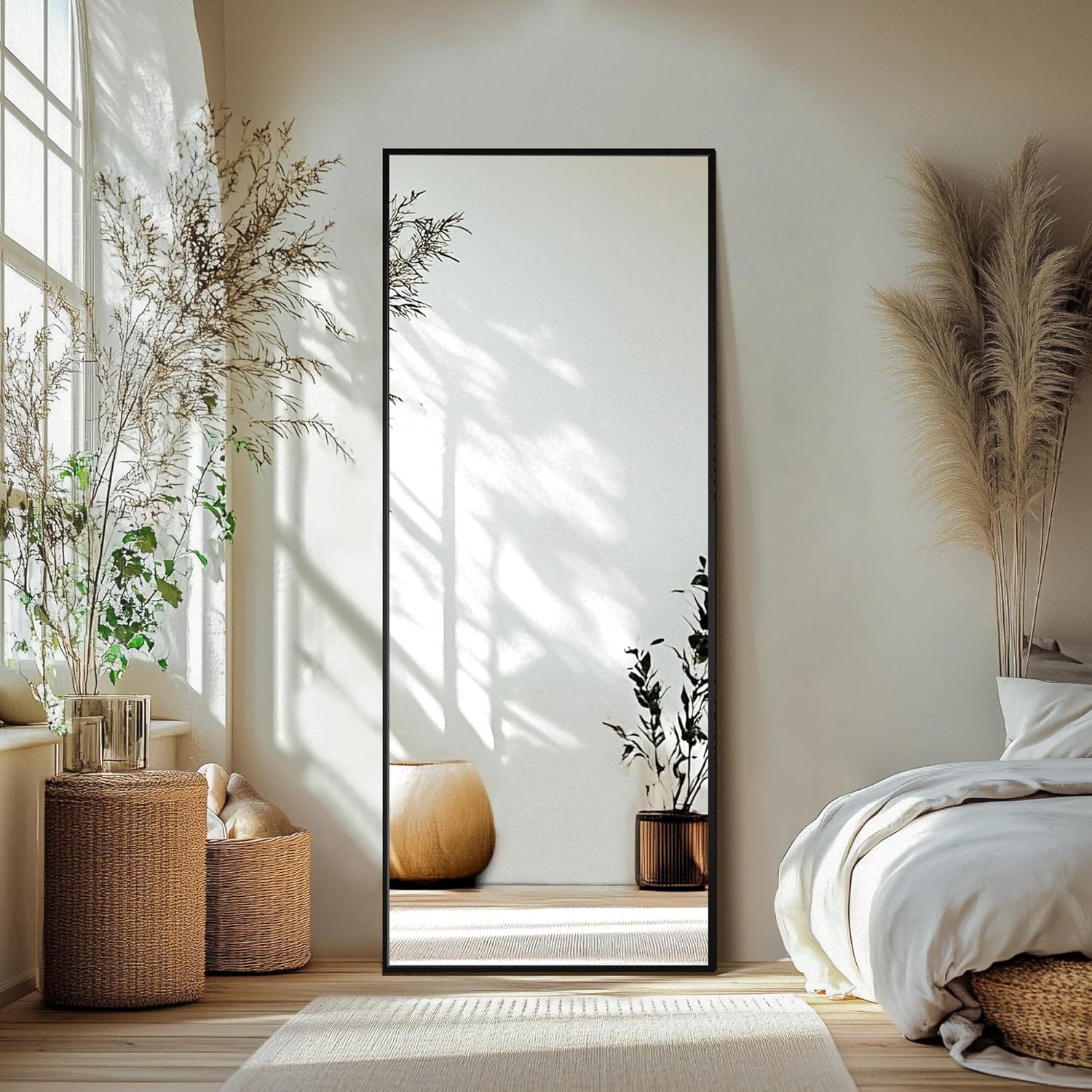 Black Wall Mirror — 50" — Black