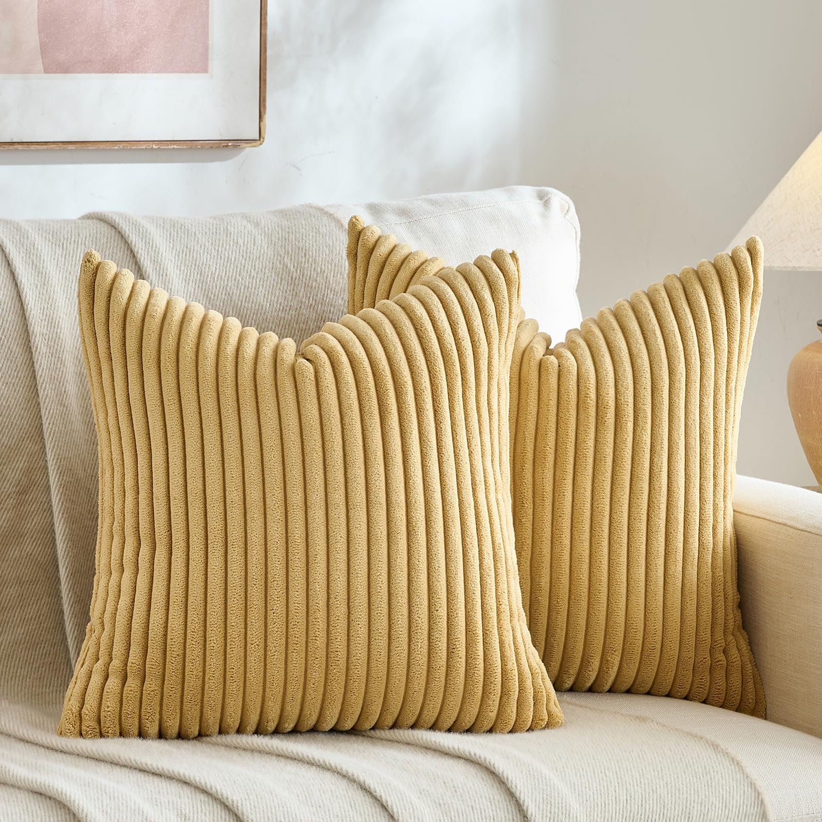 Boho Beige Throw Pillow Cover — 18"