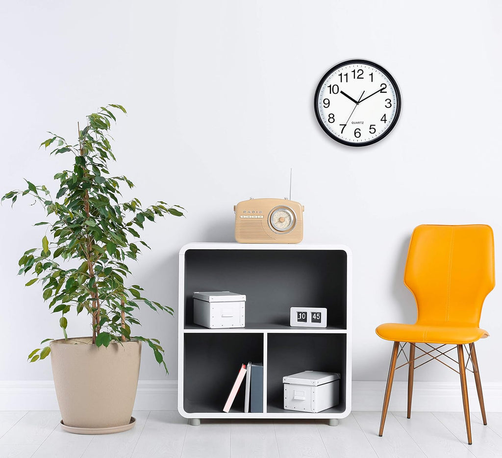 Battery Operated Black Wall Clock — 13" - View 5