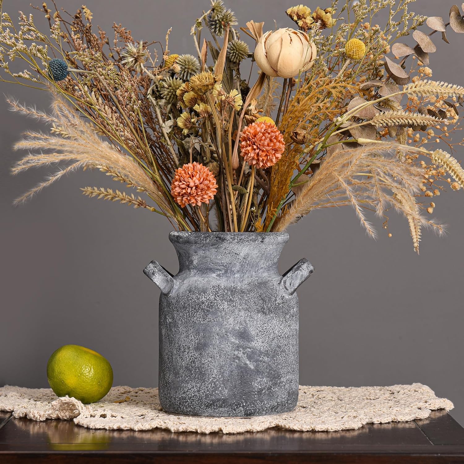 Boho Brown Flower Vase — 6" — 6 Inch-grey