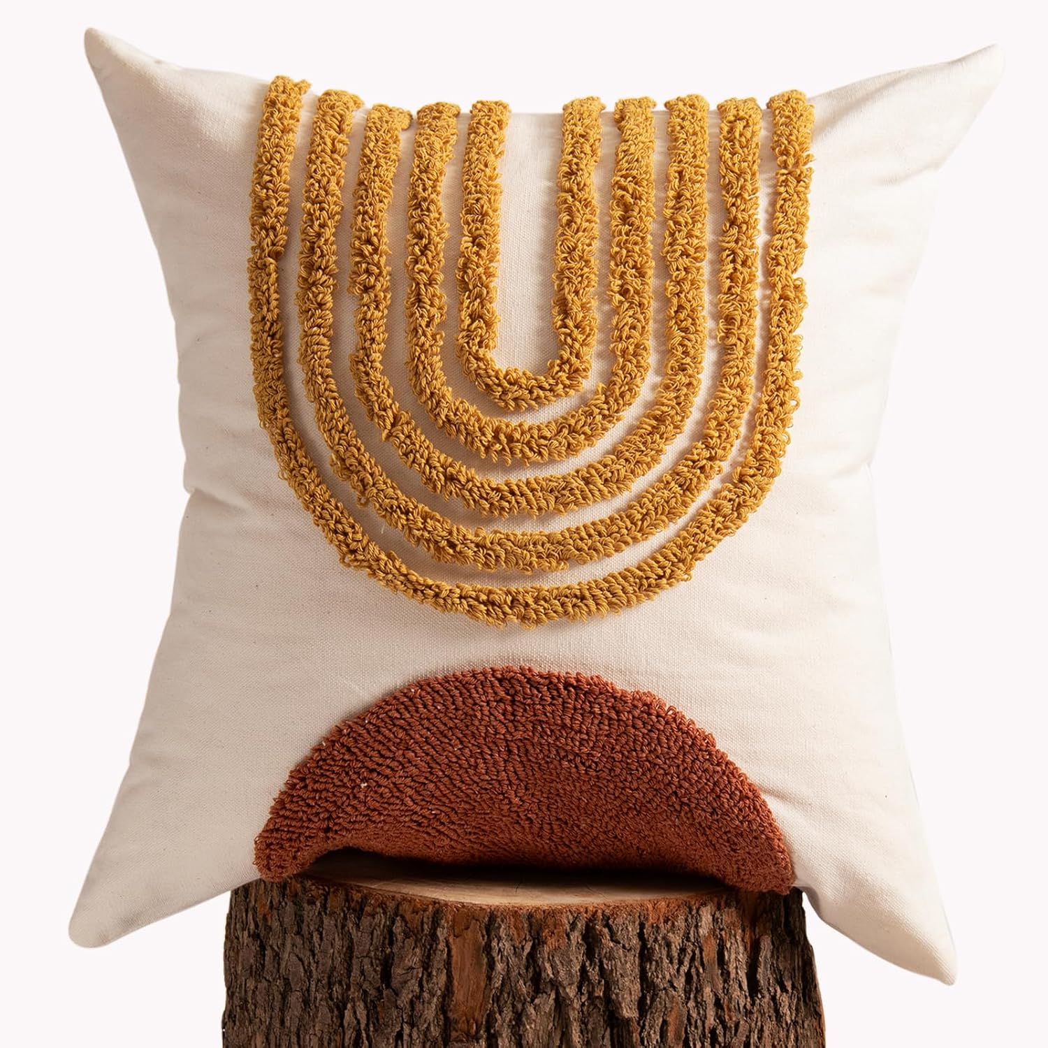 Embroidered Boho Fabric Throw Pillow Cover — 18" — C-cr716(1 Pack Without Pillow Insert)