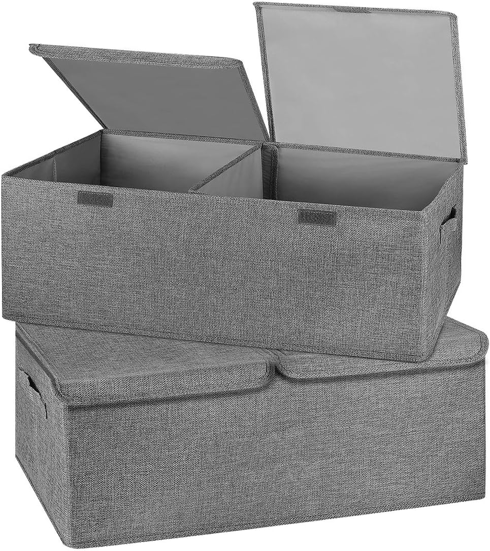 Linen Beige Storage Bin — Grey