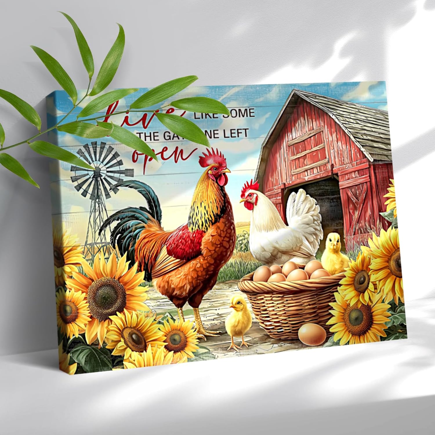 Farmhouse Brown Wall Decor — 12" — Rooster