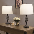 Farmhouse Metal Table Lamp — Set of 2