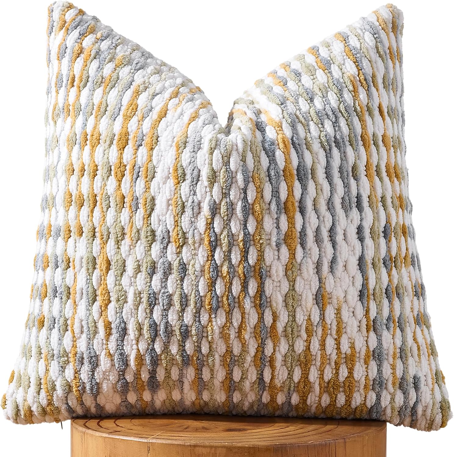 Tufted Boho Black Pillow Cover — 18" — 18" x 18" (Pack of 1)