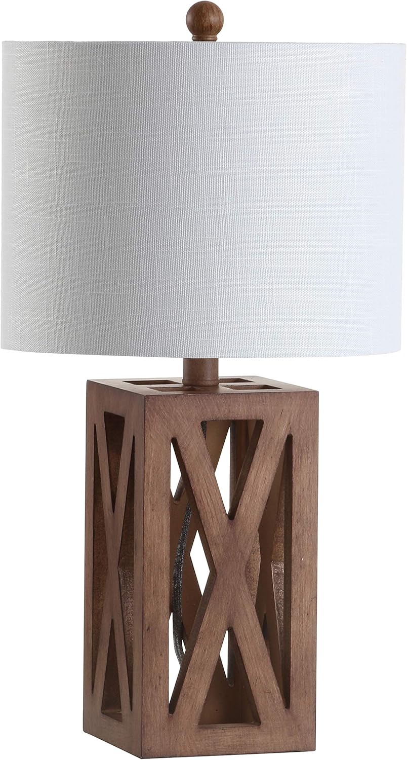 Linen Farmhouse Black Desk Lamp — 21.5" - View 8