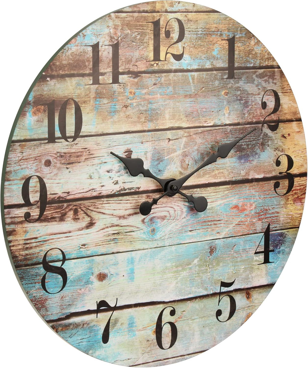 Battery Operated Farmhouse Wood Wall Clock — 18" - View 2