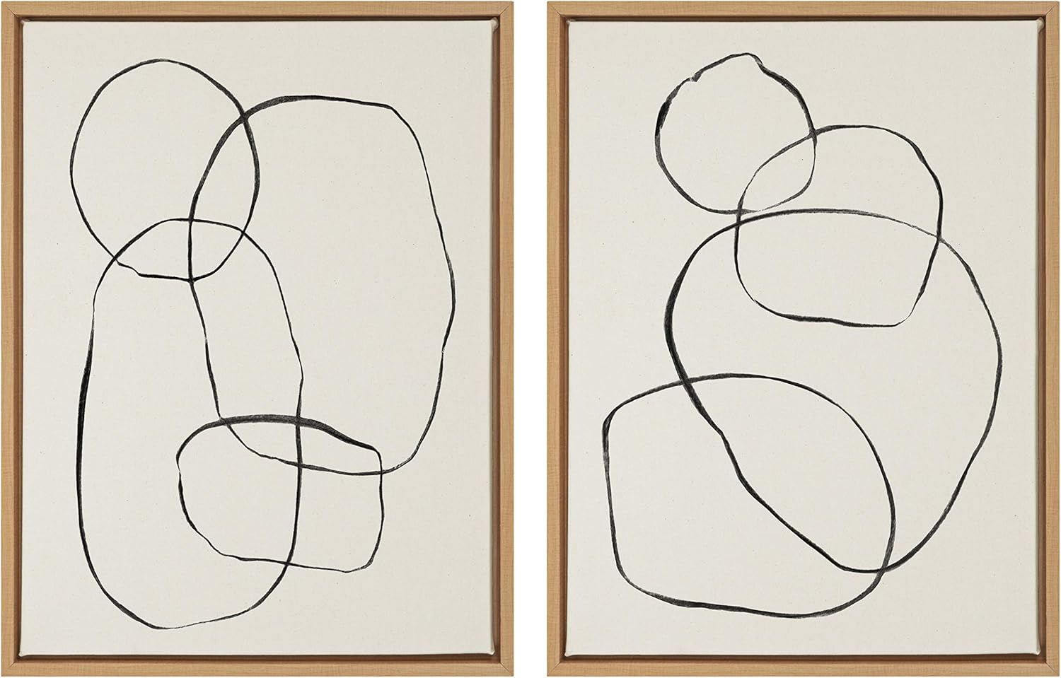 Linen Modern Beige Canvas Wall Art — 18x24 — 18x24