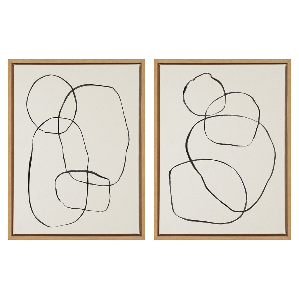 Linen Modern Beige Canvas Wall Art — 18x24