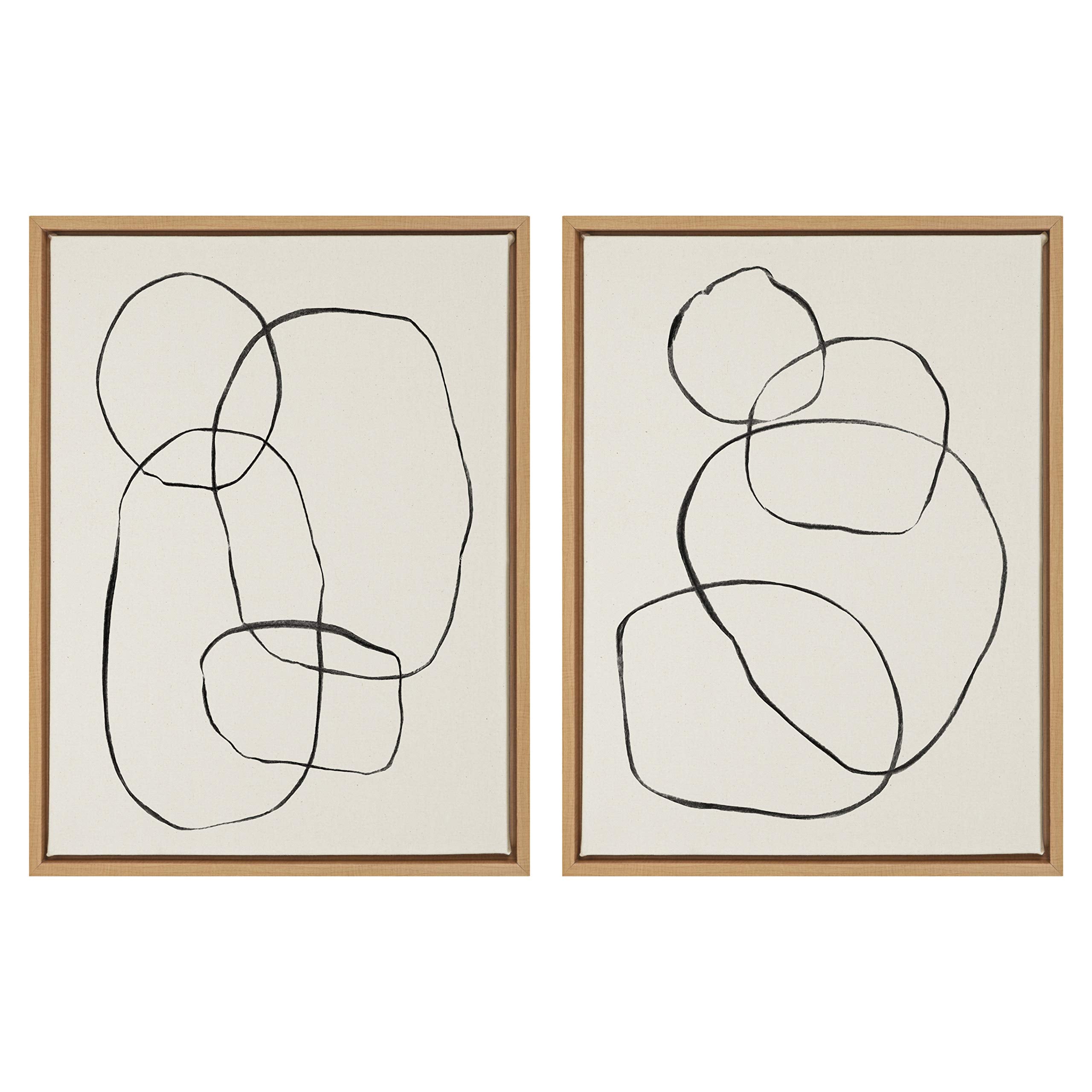 Linen Modern Beige Canvas Wall Art — 18x24