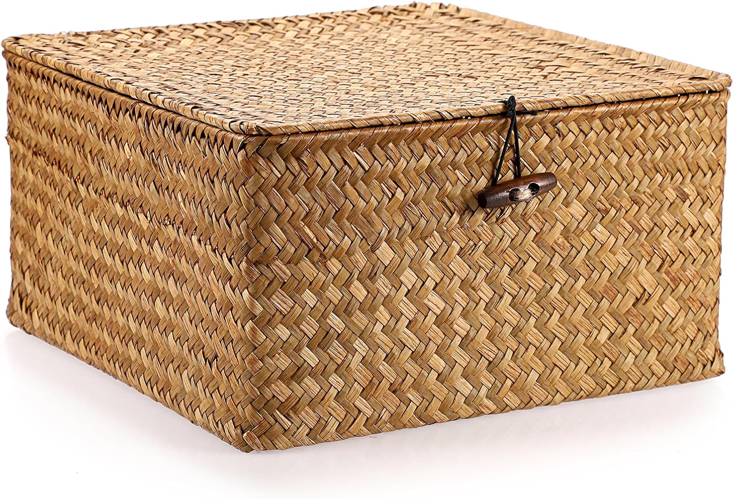 Handwoven Boho Brown Storage Basket — Large