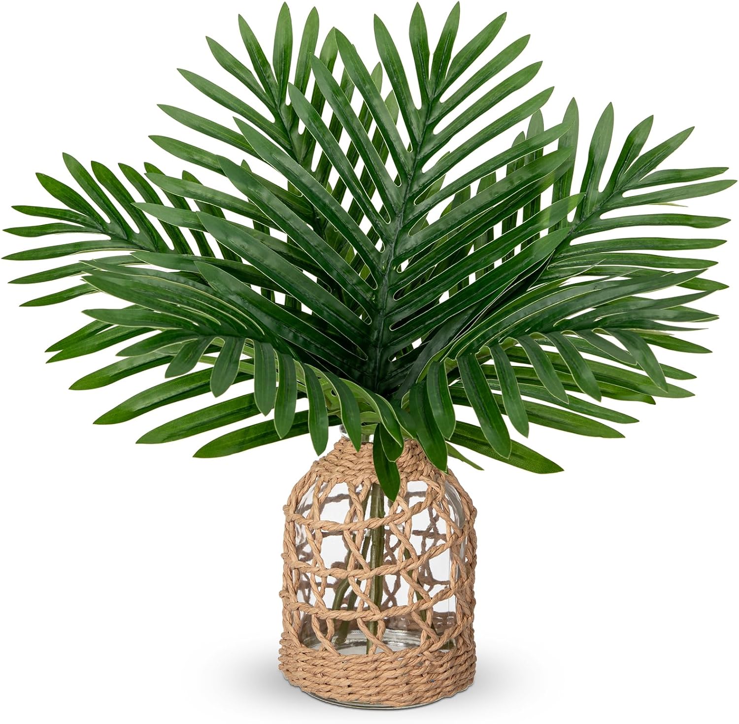 Farmhouse Glass Artificial Plant — 14.2" — Palm