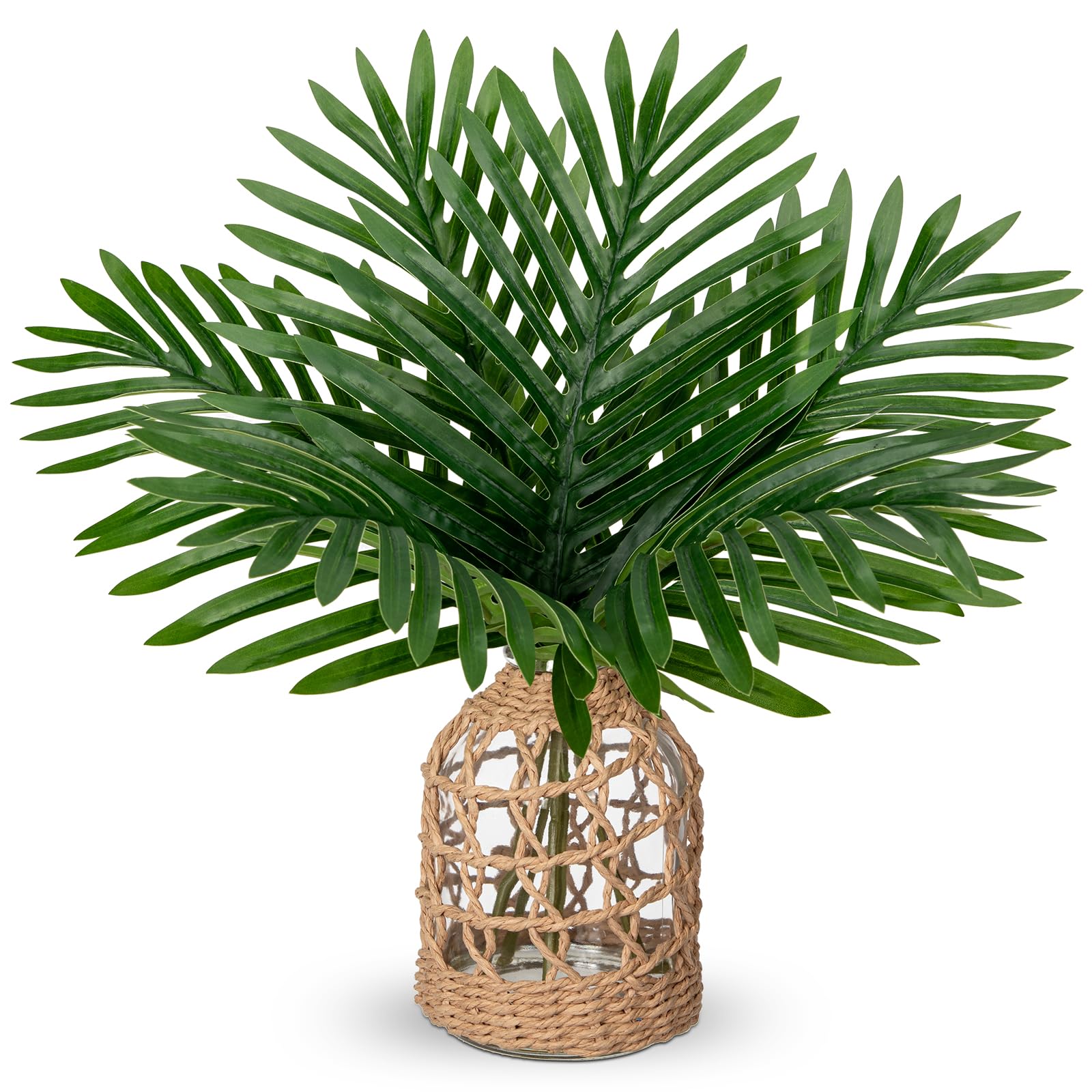 Farmhouse Glass Artificial Plant — 14.2"