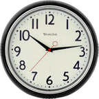 Vintage Mid-Century Black Wall Clock — 12" — Black