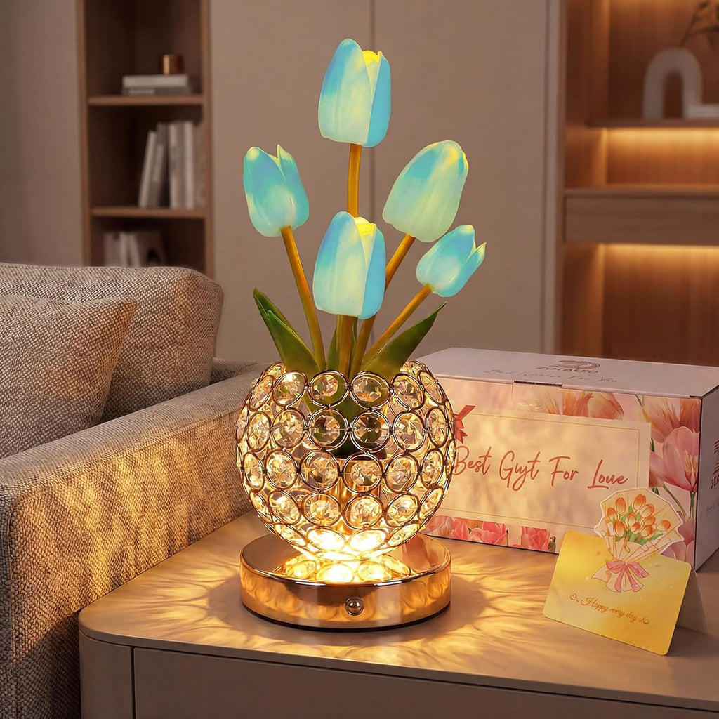 USB Luxe Blue Bedside Lamp — u-BlueTulip