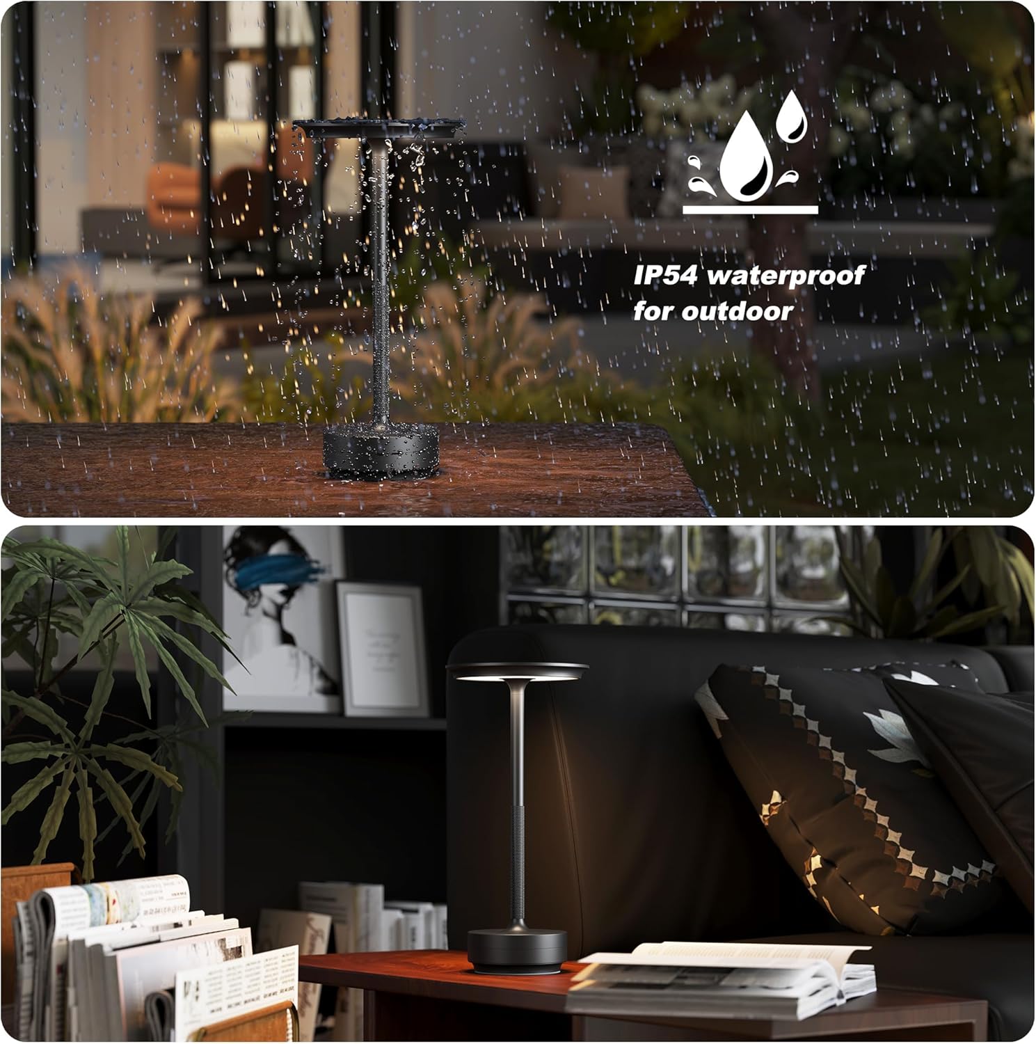 Cordless Black Table Lamp - View 5