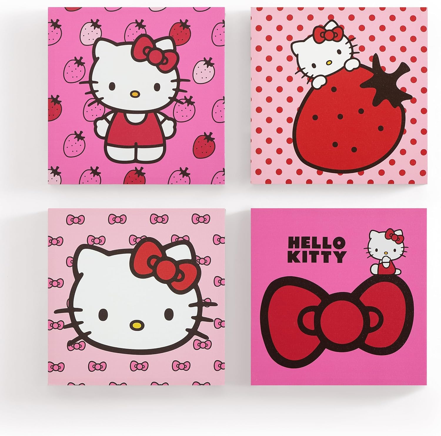 Black Canvas Wall Art — 12" — Hello Kitty