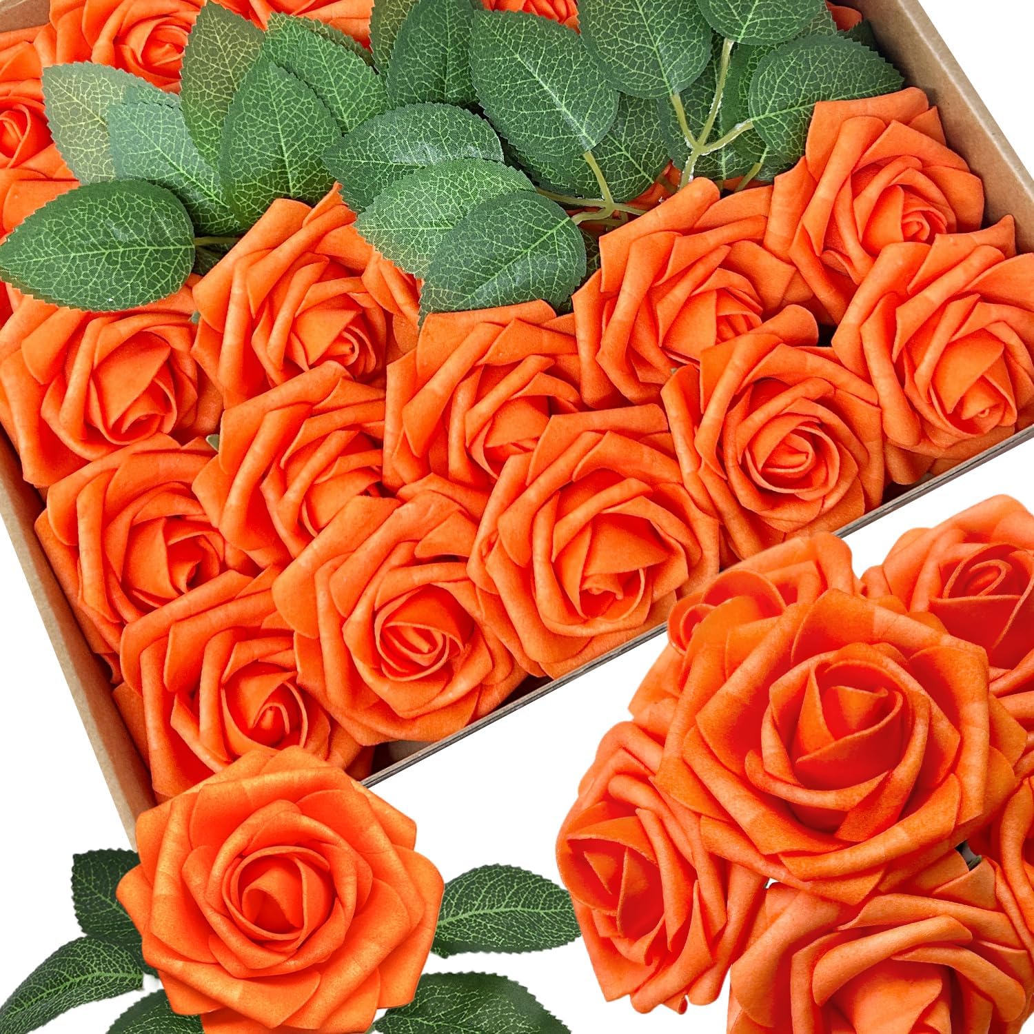 Beige Artificial Flowers — Orange