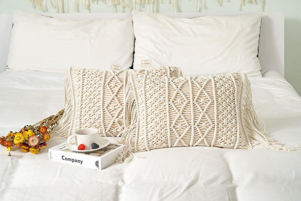 Lumbar Boho Rattan Throw Pillow Cover — Set of 2 - View 9