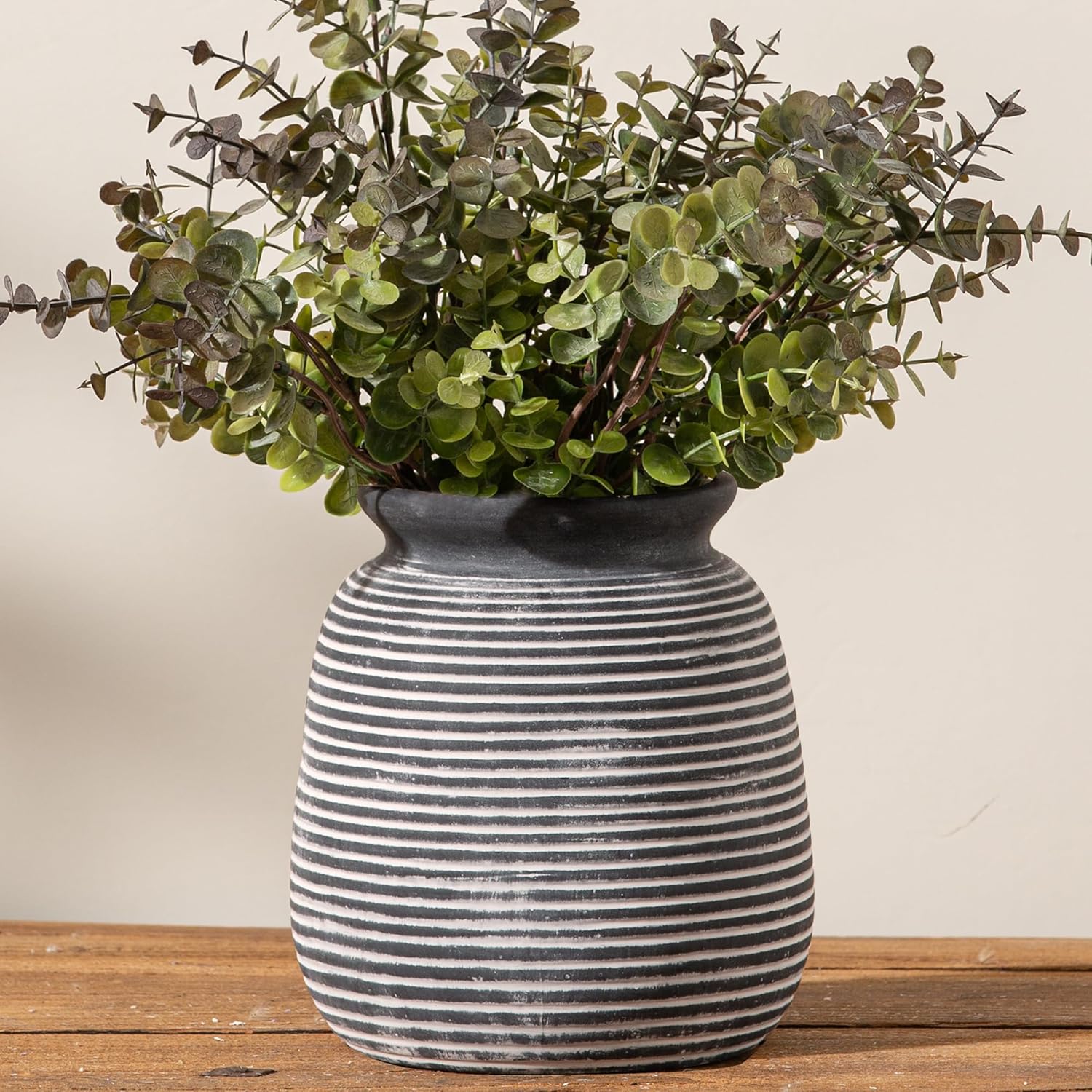 Farmhouse Black Flower Vase — 12.5" — 6“ H - Black