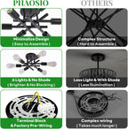 Farmhouse Black Chandelier — 6-Light - View 6