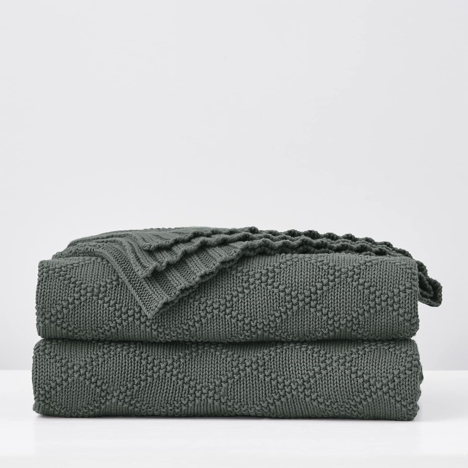 Knit Boho Beige Throw Pillow — 50" — Charcoal Grey, X Pattern