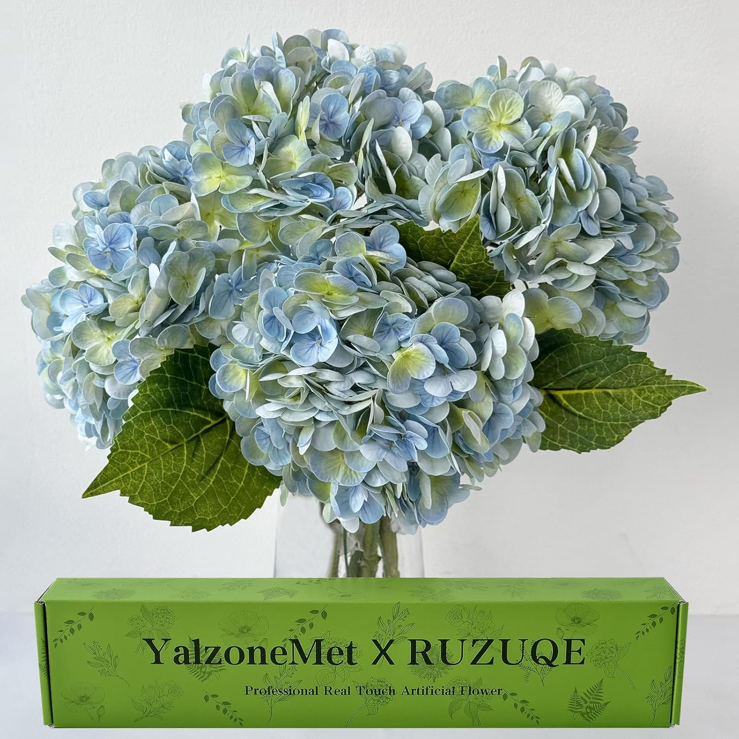 Beige Artificial Plant — 21" — Light Blue-green