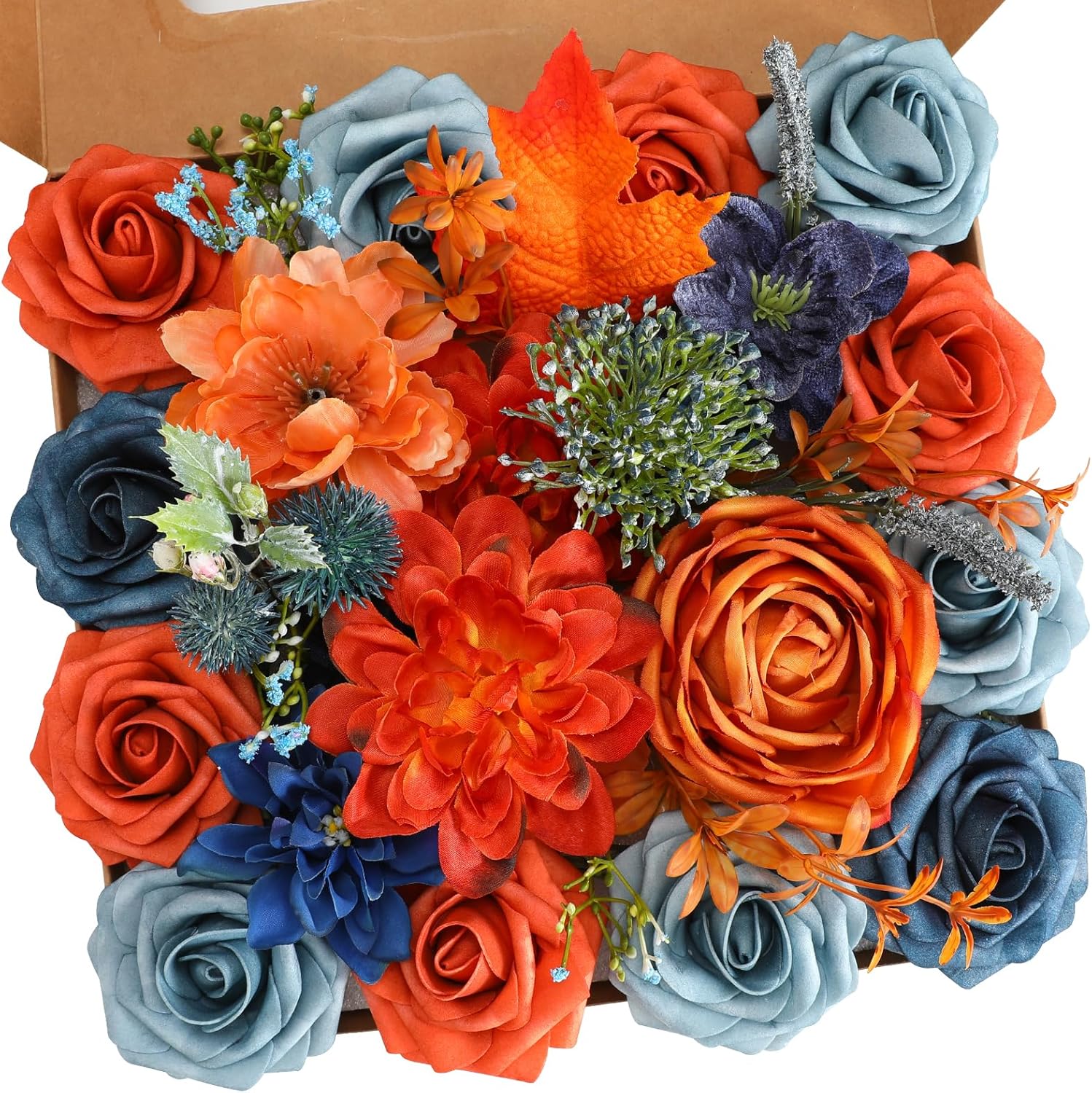 Blue Artificial Flowers — Teal Royal Blue&orange